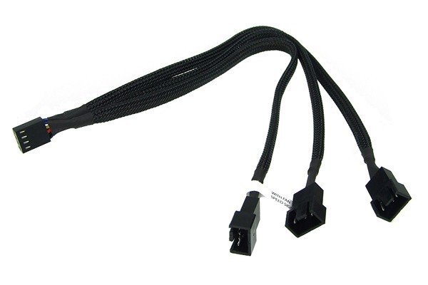 Gelid 3x 4pin PWM Cable Splitter, 30cm, Black - Image 1
