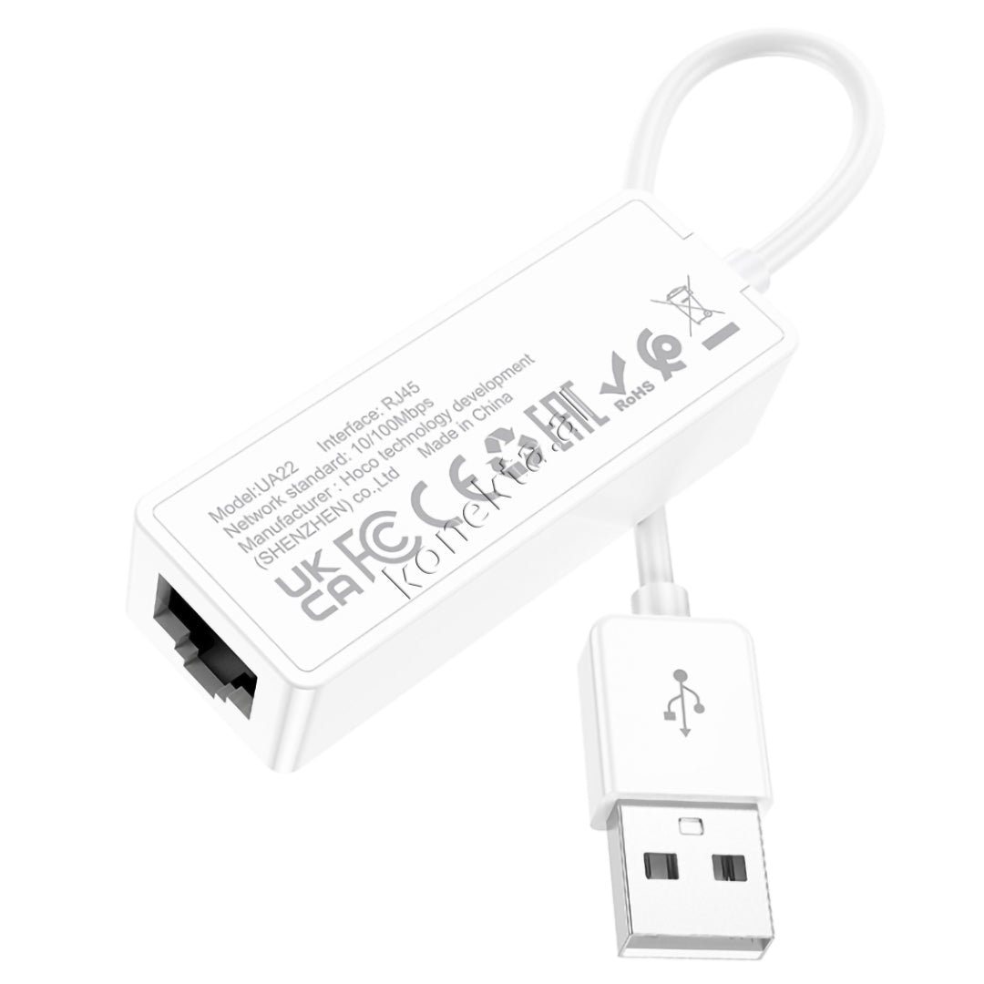 Hoco Type-C RJ45 LAN Adaptor, Black, 15cm Cable - Thumbnail 5
