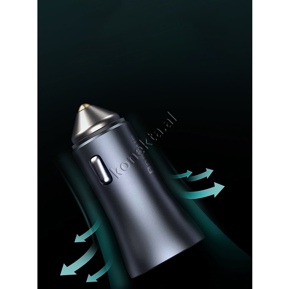 Baseus Adaptor Karikimi 40W per Makine Fast Charge me USB dhe Type-C, E Zeze - Thumbnail 7