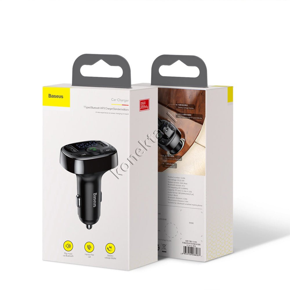 Baseus Car Charger with Bluetooth MP3 and Battery Status Display - Thumbnail 2