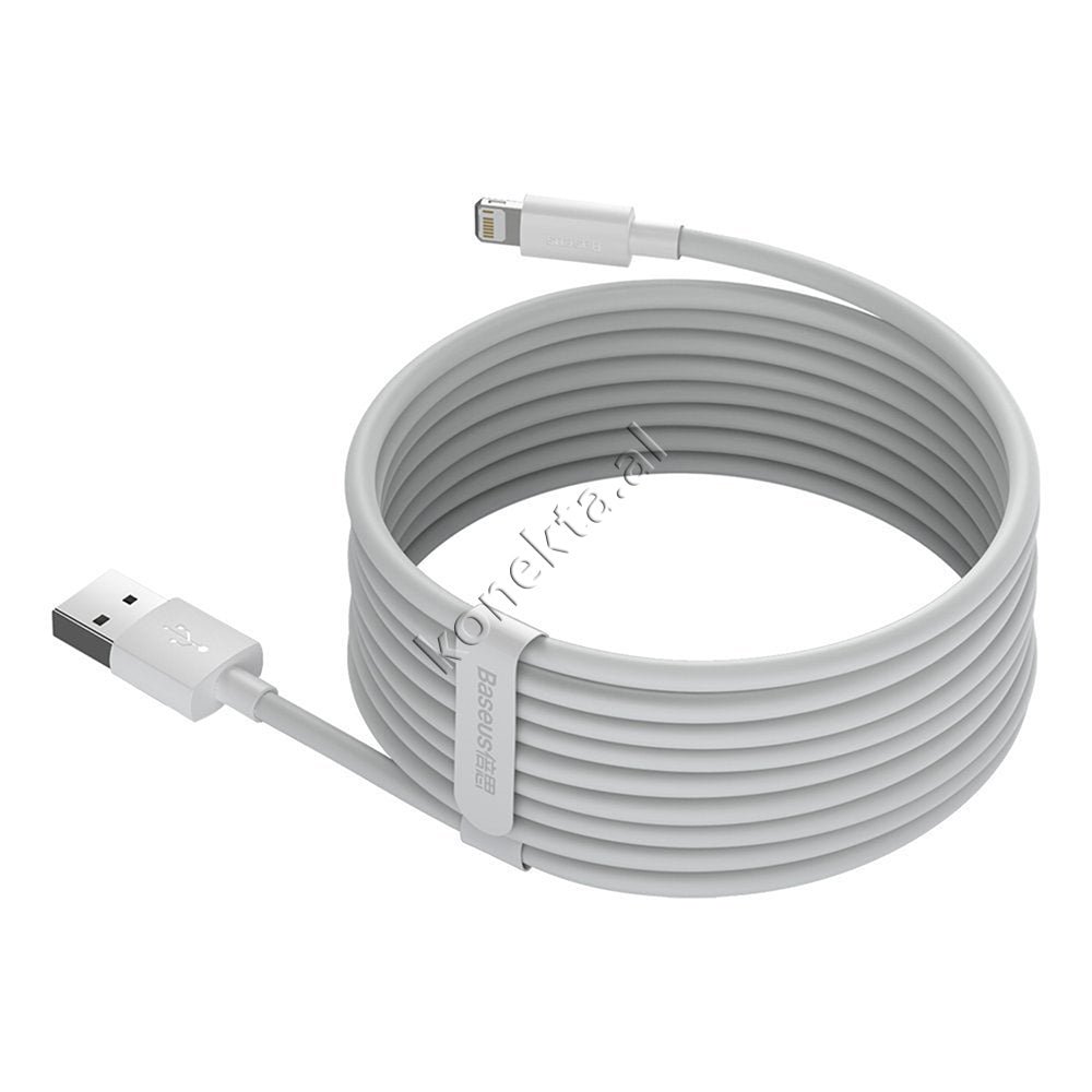 Baseus Lightning Charging Cable, 1.5m, 2.4A, White - Thumbnail 4