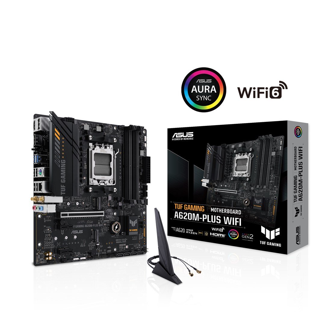 ASUS TUF Gaming A620M-PLUS WiFi AMD A620 Socket AM5 micro ATX Motherboard - Thumbnail 9
