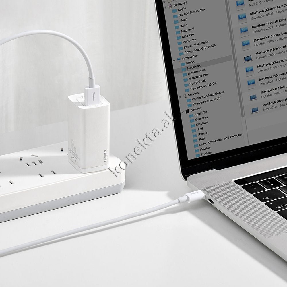 Baseus Superior Series Type-C Charging Cable, 66W, 1m, White - Thumbnail 9