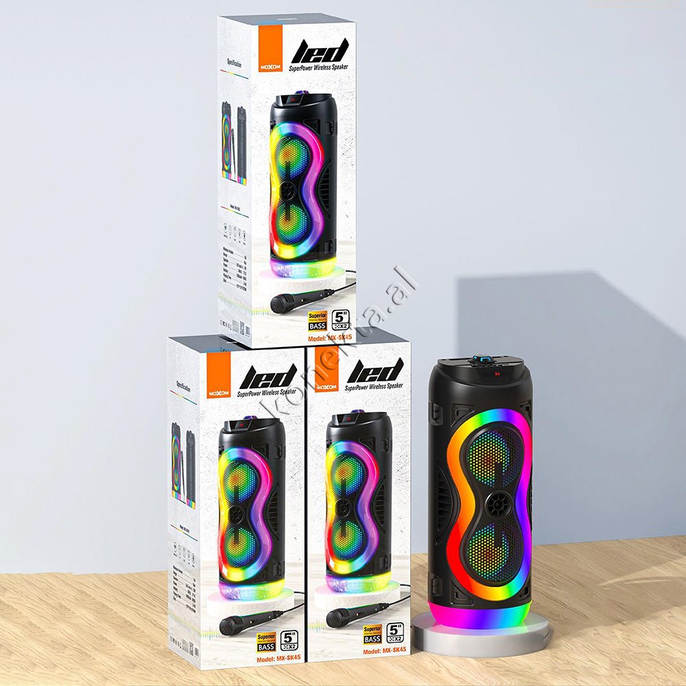 MOXOM Bluetooth Speaker with Microphone, Super Bass, Karaoke - Thumbnail 2