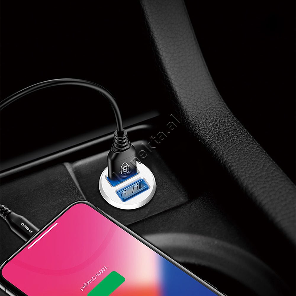 Baseus Car Charger Adapter, Black / White - Thumbnail 8