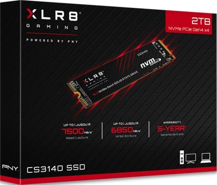 PNY XLR8 CS3140 SSD, 2TB, M.2 2280 PCI-E x4 Gen4 NVMe - Thumbnail 2