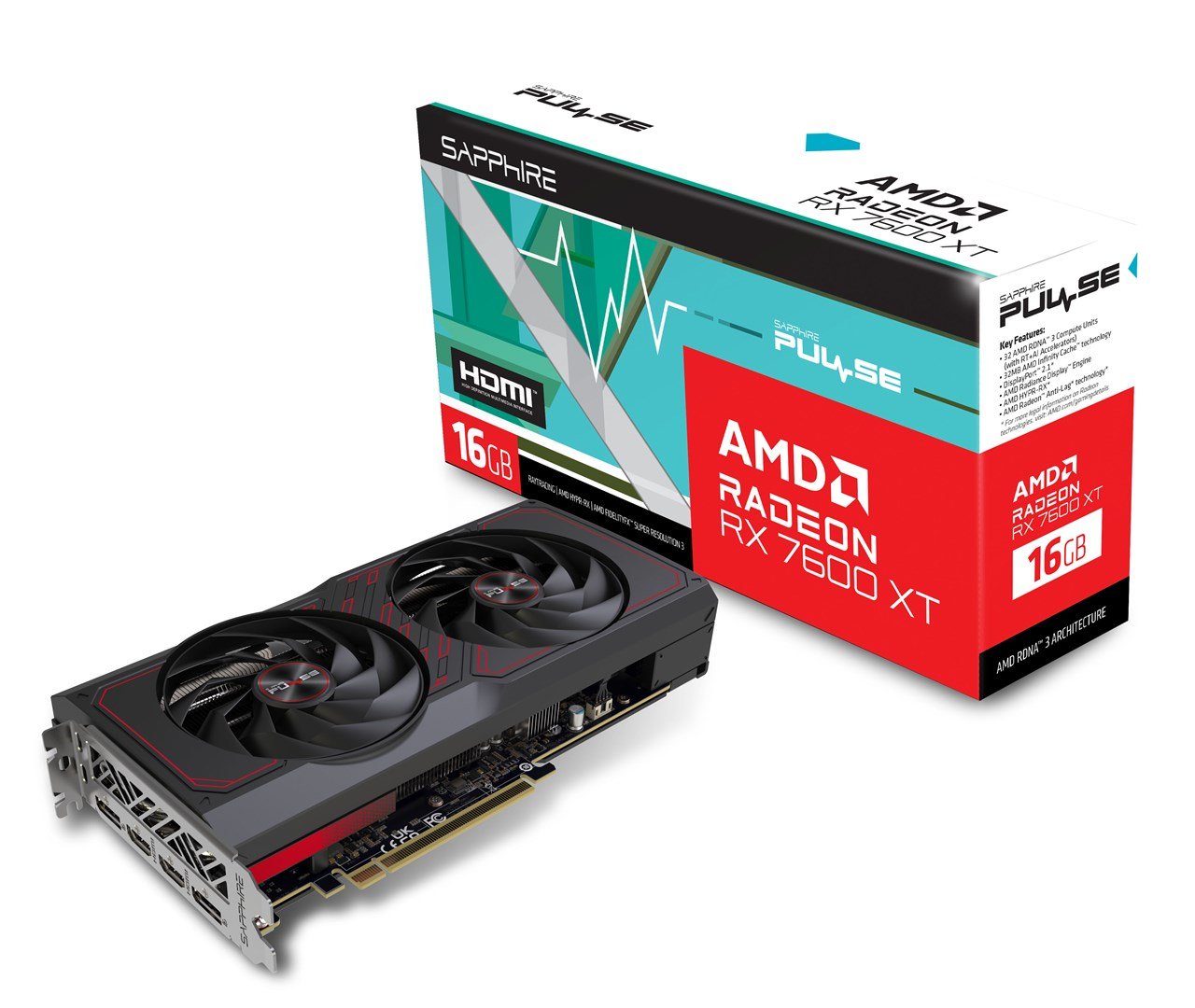 Sapphire Pulse Radeon RX 7600 XT OC 16GB GDDR6 Graphics Card - Thumbnail 8