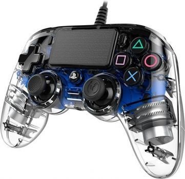 Nacon Illuminated Compact Controller, Wired, Transparent / Blue - Thumbnail 2