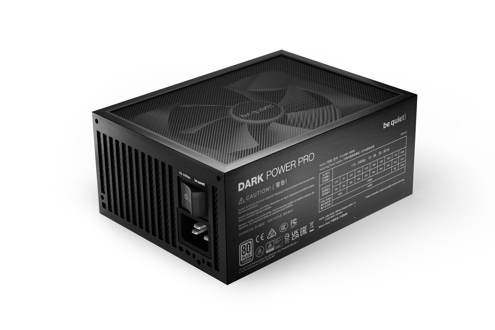 Be quiet! Dark Power Pro 13 Power Supply, 1600W, 20+4 pin ATX, Black - Thumbnail 3