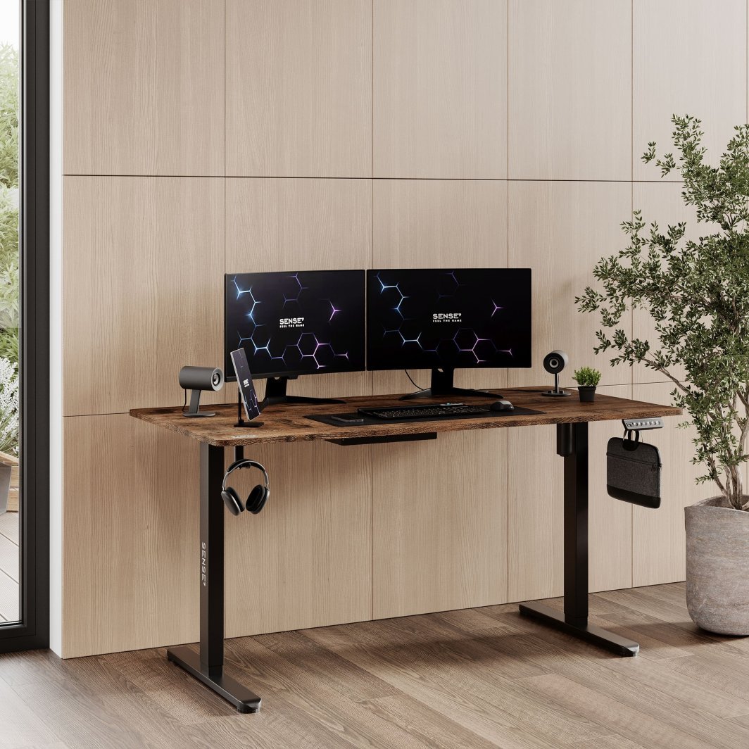 SENSE7 Nojo Table, 140cm x 70cm, Black/Wood - Thumbnail 2