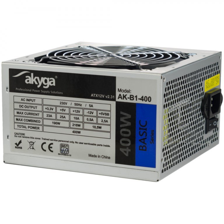 Akyga AK-B1-400 Power Supply, 400W, ATX 12V 2.0 - Image 1