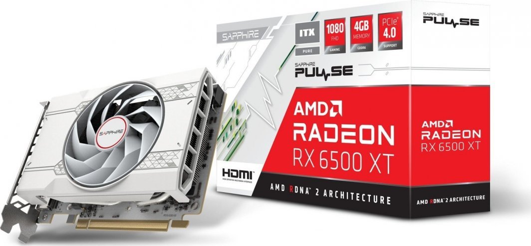 Sapphire Pulse Radeon RX 6500 XT ITX Pure OC 4GB GDDR6 Graphics Card - Image 1
