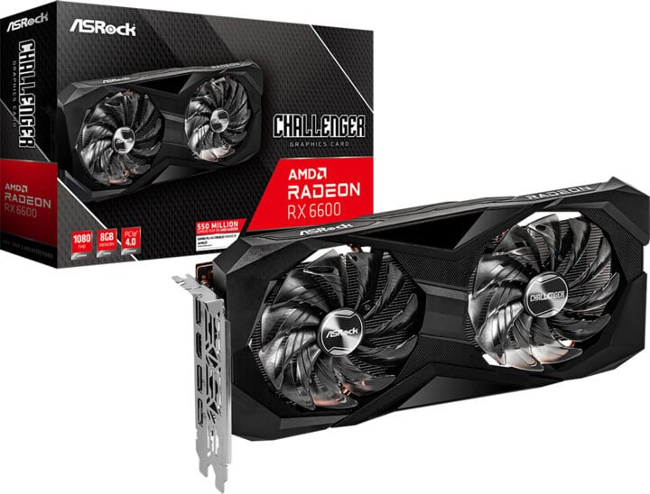 ASRock Radeon RX 6600 Challenger D 8GB GDDR6 Graphics Card - Thumbnail 5