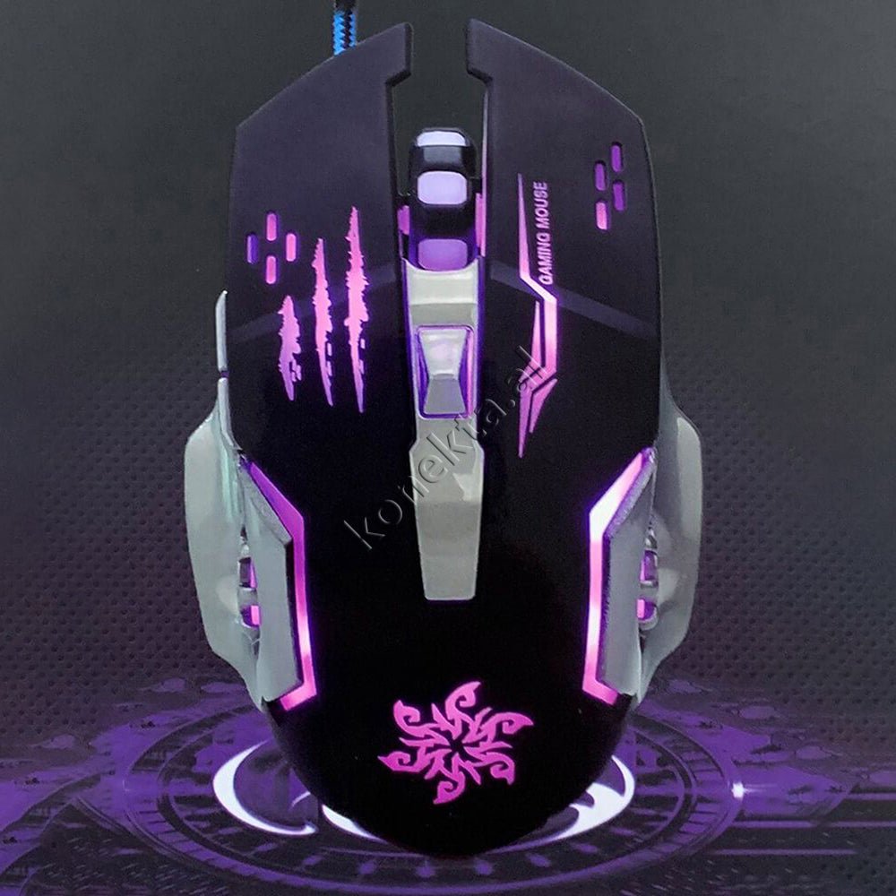 tjetertjeter X1 Gaming Mouse, Black and Grey, RGB Lighting - Image 1