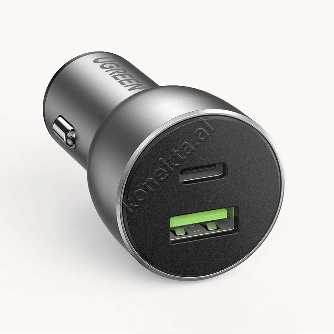 UGreen Car Charger, 36W, Black, USB-A & USB-C - Thumbnail 2