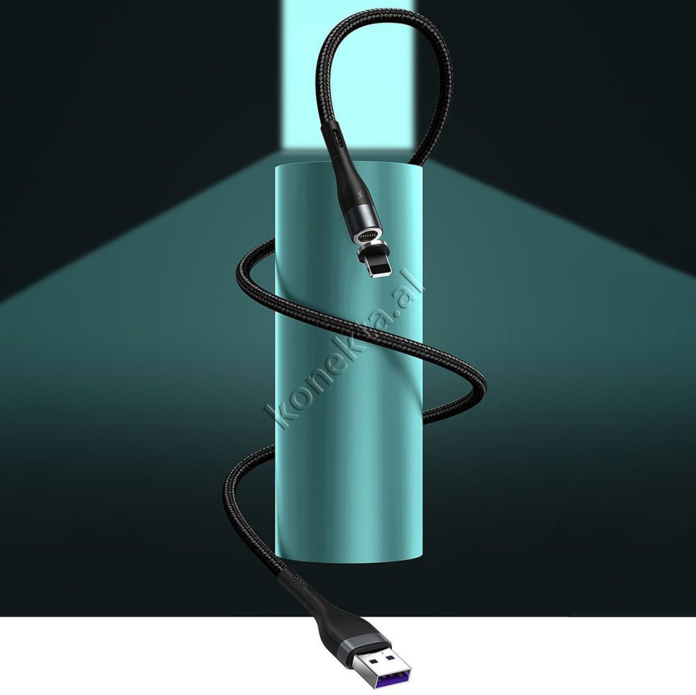 Baseus Kabell USB Me Koke Magnetike 3 Ne 1 Lightning, Micro & Type-C, E Zeze / E Bardhe - Thumbnail 6