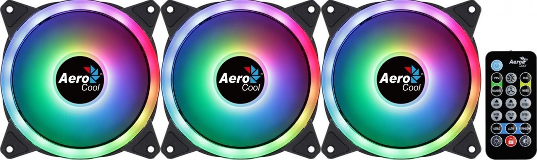 Aerocool Duo 12 Pro Fan 3-pack with Hub and Remote Control - Thumbnail 2