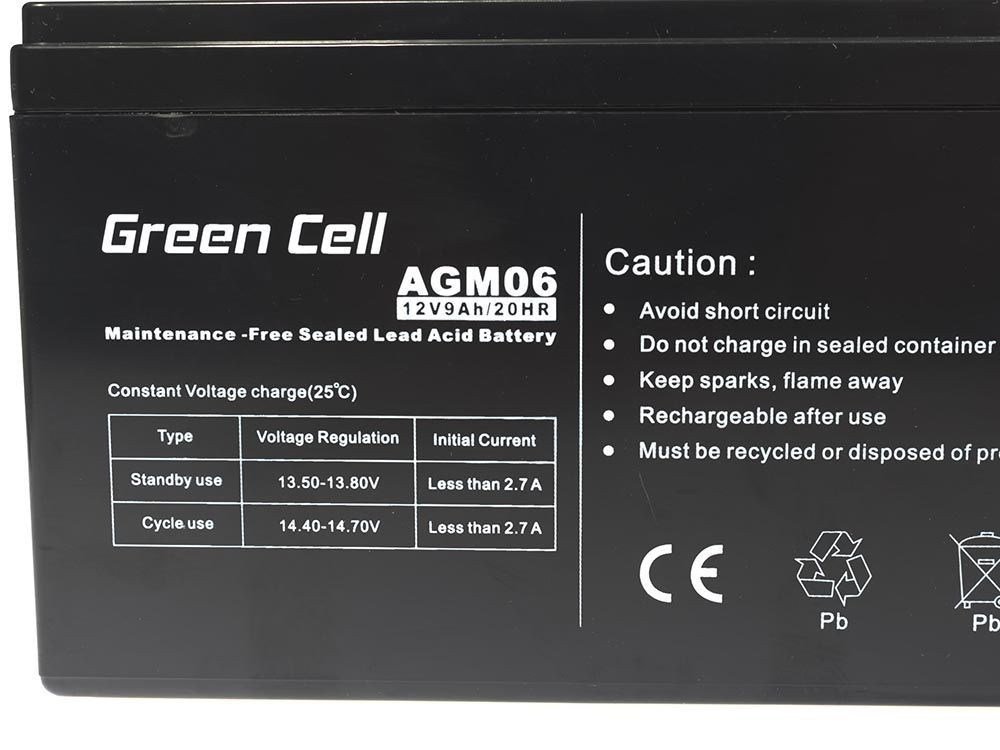 Green Cell AGM06 UPS Battery, 12 V, 9 Ah - Thumbnail 2