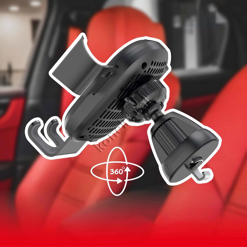 Moxom Mbajtese Celulari Per Makine Me Karikim Wireless 15W, E Zeze / E Argjendte - Thumbnail 2