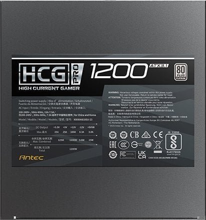 Antec HCG1200 PRO Platinum Power Supply, 1200W, ATX 3.0 - Thumbnail 9