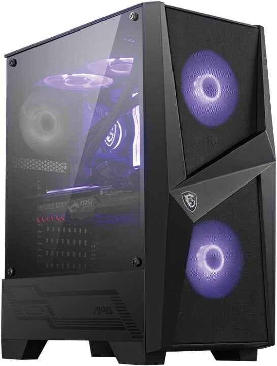 MSI MAG FORGE 100M Computer Case, Glass Side Panel, Black - Image 1