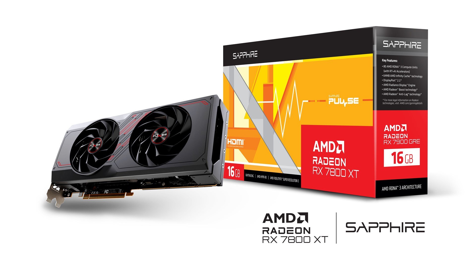 Sapphire Pulse Radeon RX 7800 XT Graphics Card 16GB GDDR6 - Thumbnail 9