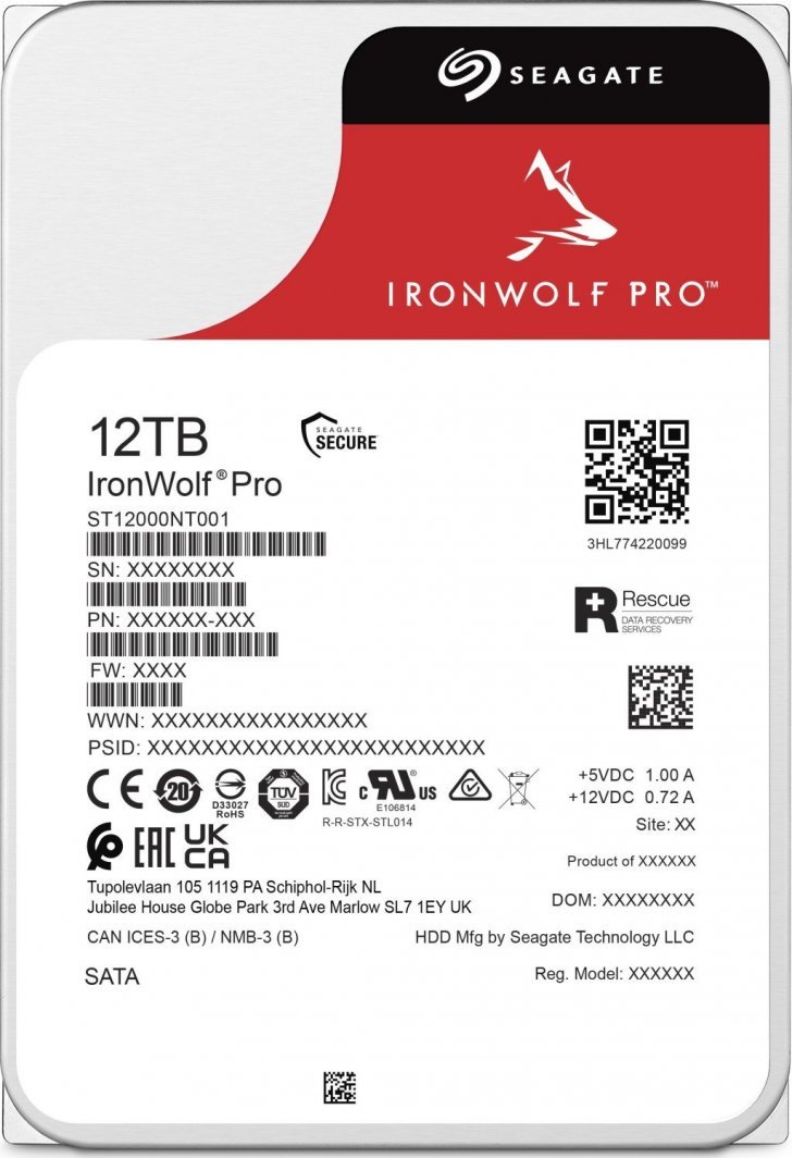 Seagate IronWolf Pro Server Disk, 12TB, 3.5'', SATA III (6Gb/s) - Thumbnail 4