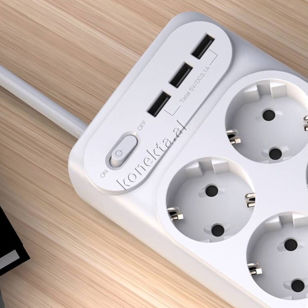 XO Multiprize 10 Vendeshe Me 3 Porta USB - Thumbnail 8