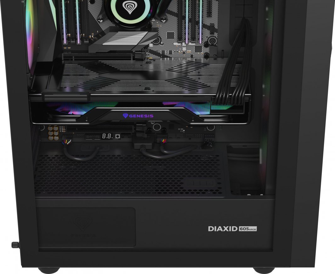 Genesis Diaxid 605 ARGB Case, Black, Midi Tower - Thumbnail 24