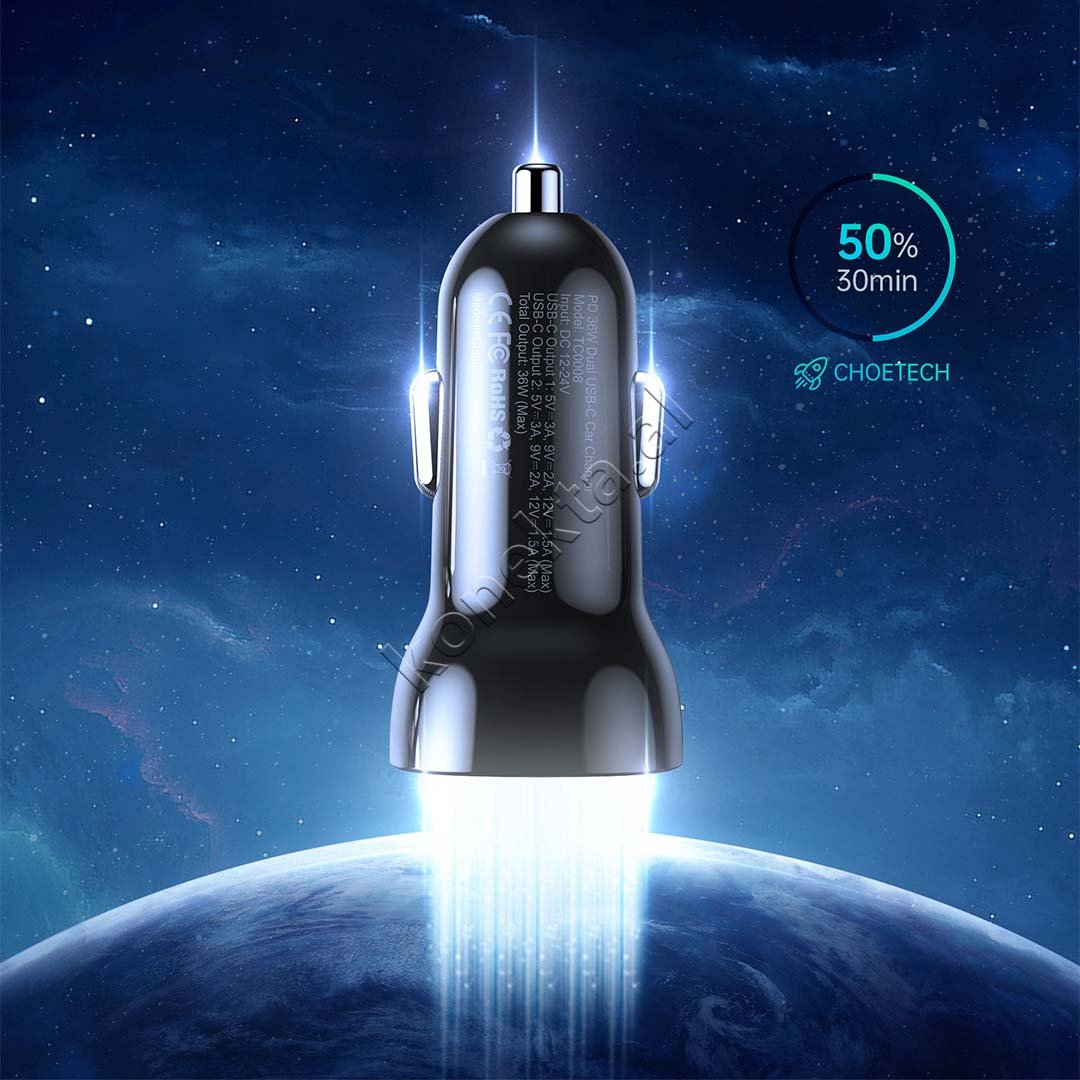 Choetech 40W Charger, 2 Port Type-C - Thumbnail 6