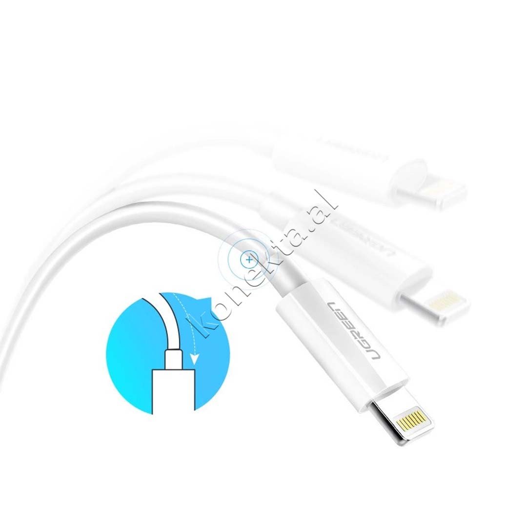 UGreen USB-A to Lightning Cable, White, 1m / 1.5m - Thumbnail 3