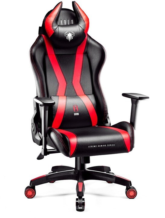 Diablo Chairs X-Horn 2.0 Chair, Black / Red - Thumbnail 2