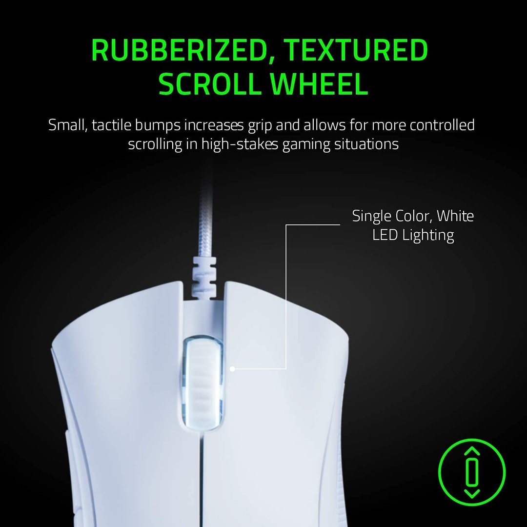 Razer DeathAdder Essential 2021 Mouse, White Edition - Thumbnail 3