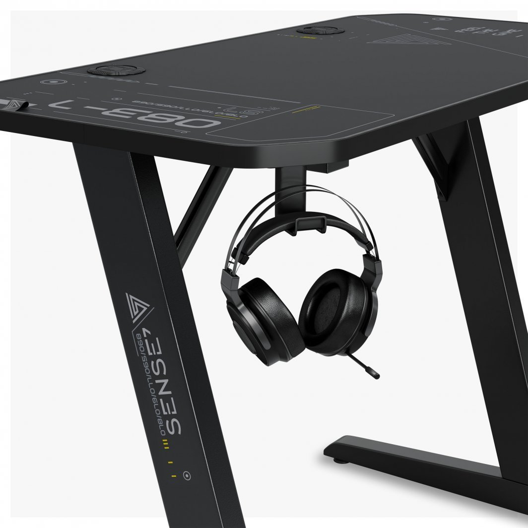SENSE7 Nomad Cybernetic Table, 100cm x 50cm, Black - Thumbnail 8