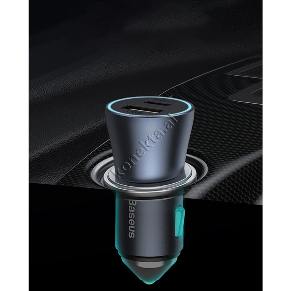 Baseus Adaptor Karikimi 40W per Makine Fast Charge me USB dhe Type-C, E Zeze - Image 1