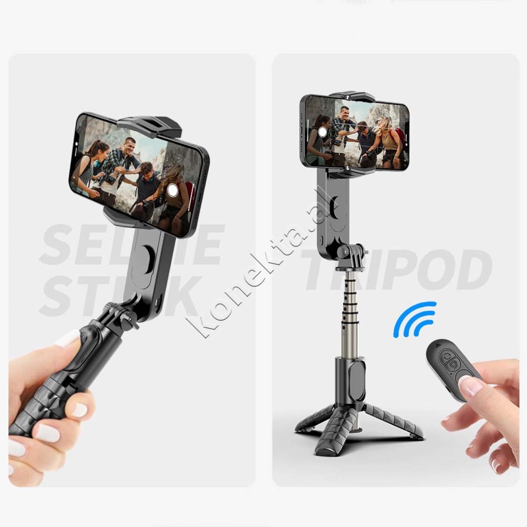 tjetertjeter Gimbal (Tripod) Me Rrotullim 360° Dhe Drite LED - Thumbnail 7