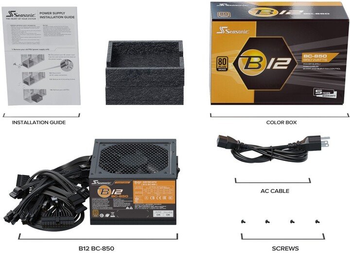 Seasonic B12-BC-850 Power Supply 850W - Thumbnail 5