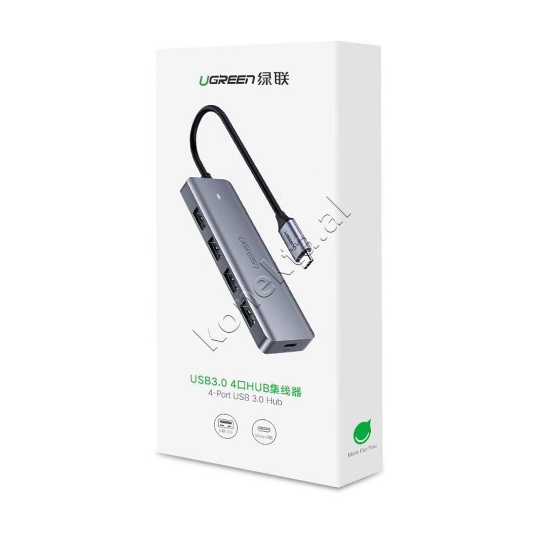 Ugreen USB Hub, 4 Porta USB 3.0, Kabëll Type-C, E argjendtë - Thumbnail 12