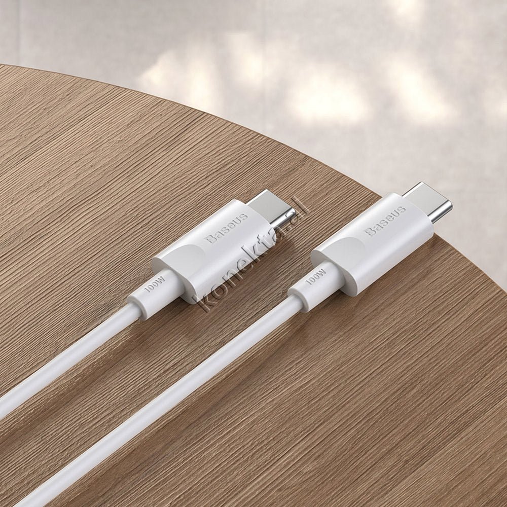 Baseus MLL82ZM/A Cable, 1.5m, White, 100W Fast Charge 5A - Thumbnail 7