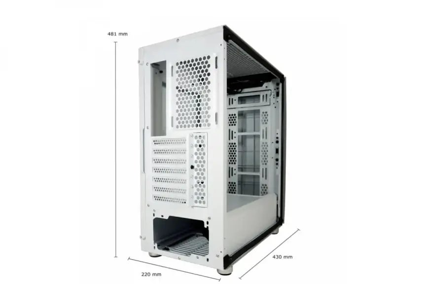 LC-713W-ON Bright_Sail_X Midi-ATX Case White - Thumbnail 3