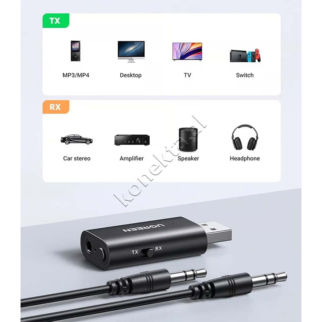 UGreen Bluetooth Audio Adapter, Black, Bluetooth 5.1 - Thumbnail 5