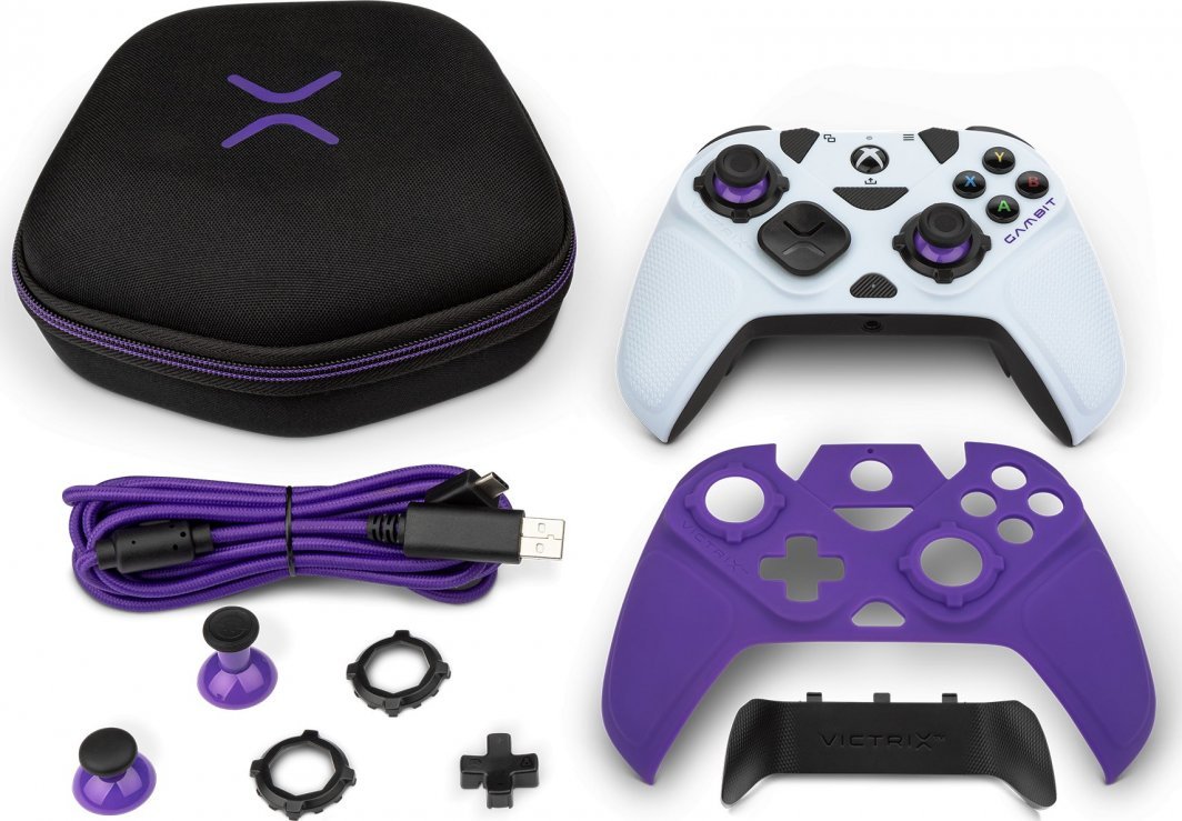 Victrix Gambit Tournament Controller, Wired, White / Purple - Thumbnail 12