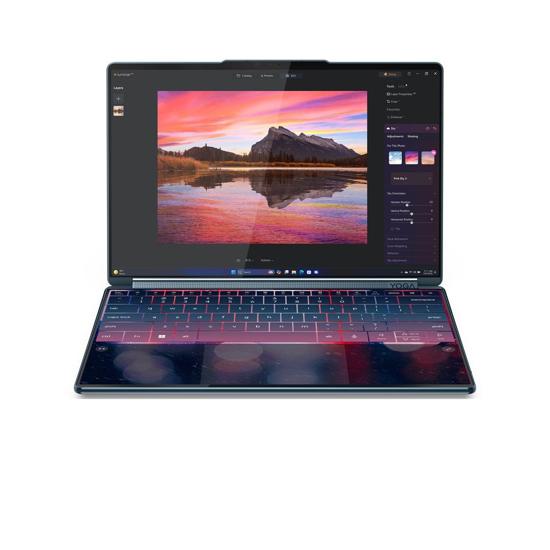 Lenovo Yoga Book 9 14IAH10 Laptop, 14", Intel Core Ultra 7 255H, Touchscreen 2.8K, 32 GB LPDDR5x-SDRAM, 1 TB SSD, Teal - Image 1