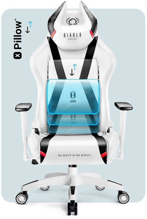 Diablo X-Horn 2.0 Gaming Chair, White/Black - Thumbnail 5