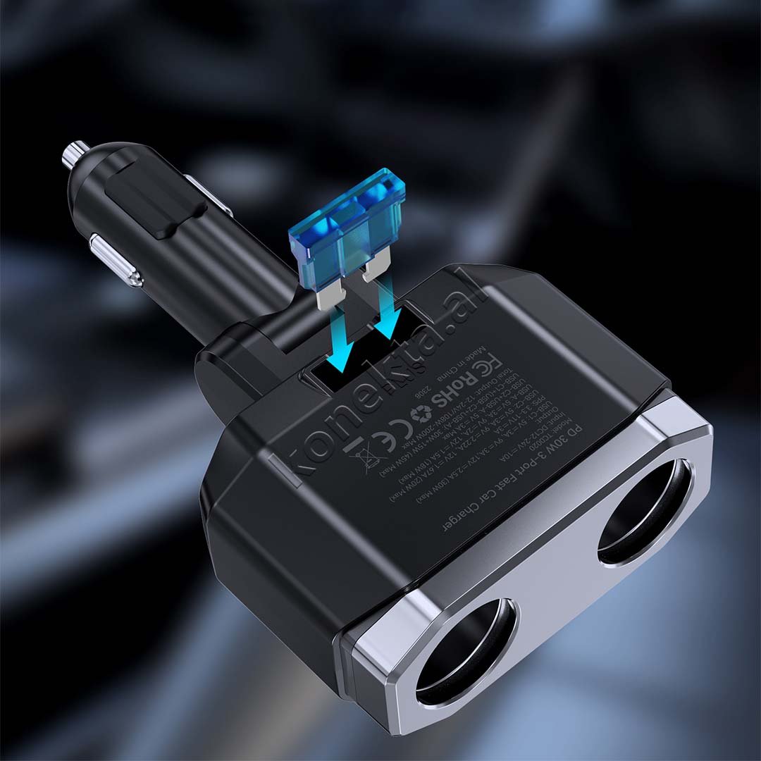 Choetech Adaptor Karikimi 200W Per Makine Me 2 Porta Type-C Dhe 1 Porte USB - Thumbnail 7