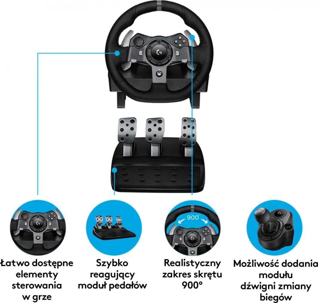 Logitech G920 Racing Wheel, Black - Thumbnail 5