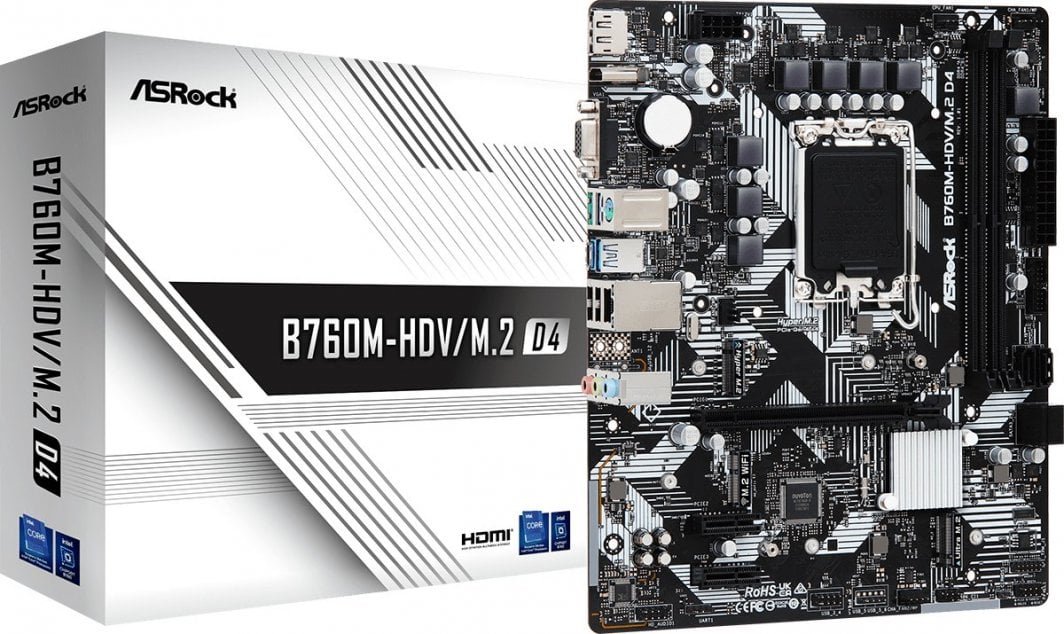 ASRock B760M-HDV/M.2 D4 Motherboard, 64GB - Image 1