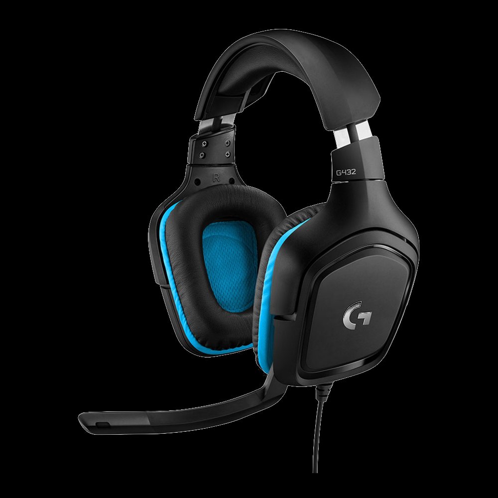 Logitech G432 Gaming Headset, Black/Blue - Image 1
