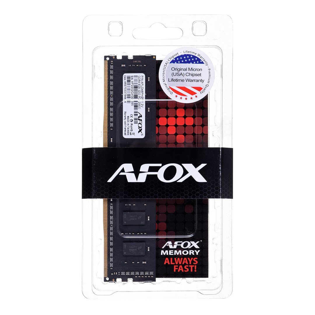 AFOX DDR4 16GB 3200 MHz RAM, Micron Chip, CL22, XMP2 - Image 1