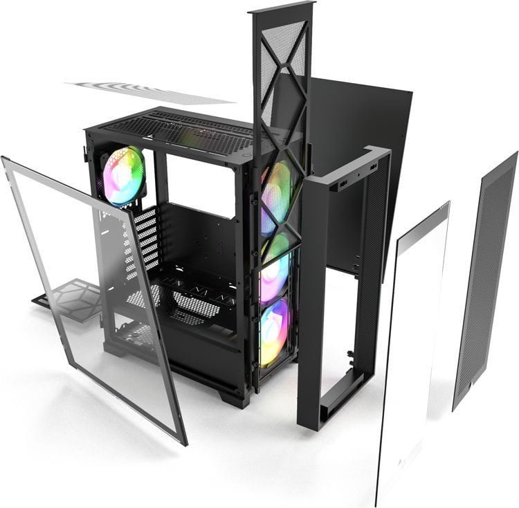 Montech AIR 1000 Premium Case, Black, Midi Tower - Thumbnail 5